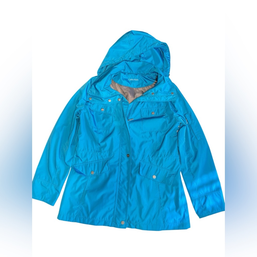 Calvin Klein Vibrant Blue Trench Coat Jacket